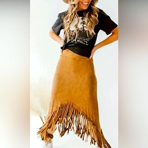 Fringed Tan Skirt